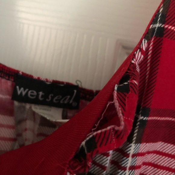 Wet Seal - red plaid A-line empire waist dress - M - Picture 6 of 7
